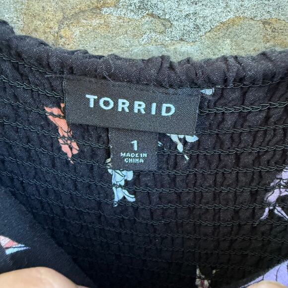 Torrid black origami crane print dress size 1 - Picture 4 of 8